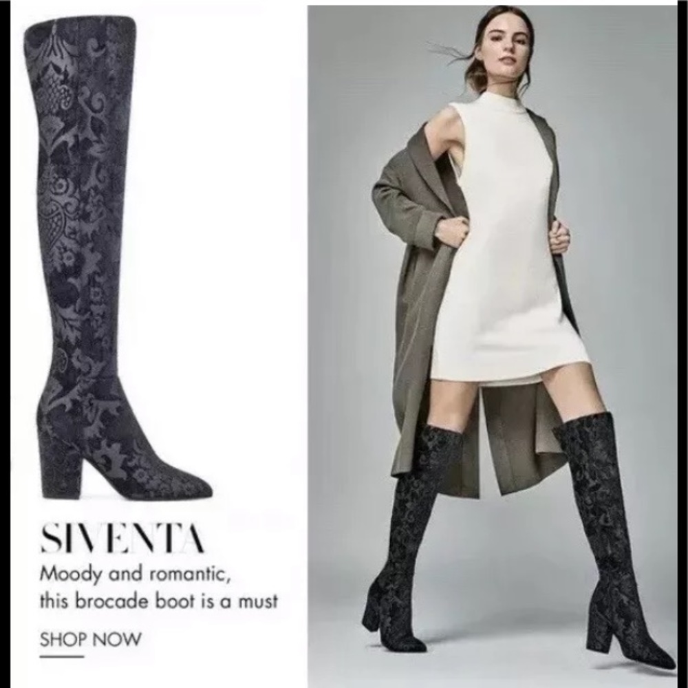 Nine West siventa over the knee boots vegan black